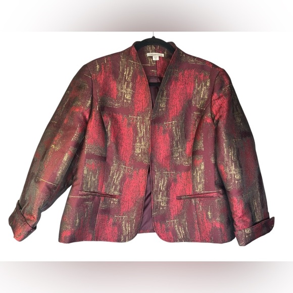 Coldwater Creek Blazer with Shades of Red, Burgundy, Plum and Gold. Size PXL - Picture 2 of 11